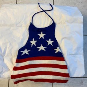 A patriotic halter top.